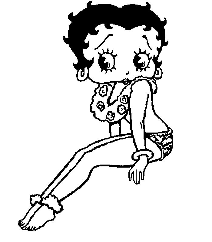 coloriage betty boop en maillot de bain